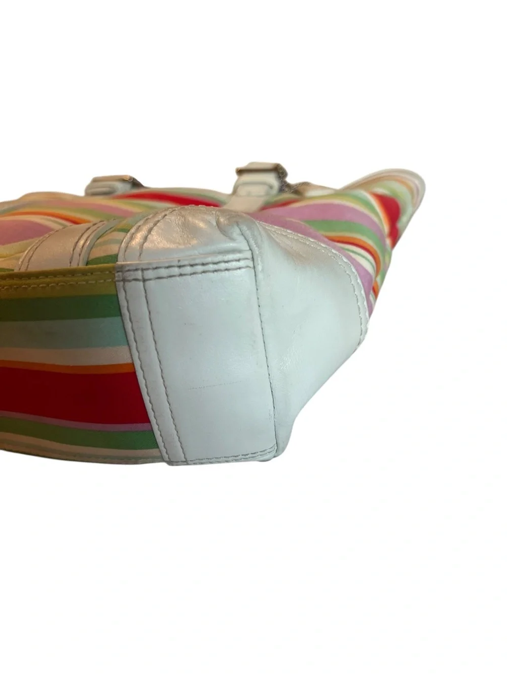 Coach Hamptons Stripe Canvas Tote Bag Multi-Color F10785 $298 MSRP
